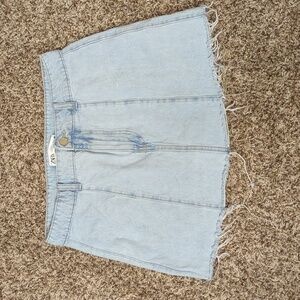 Zara women's denim light blue cut off mini skirt